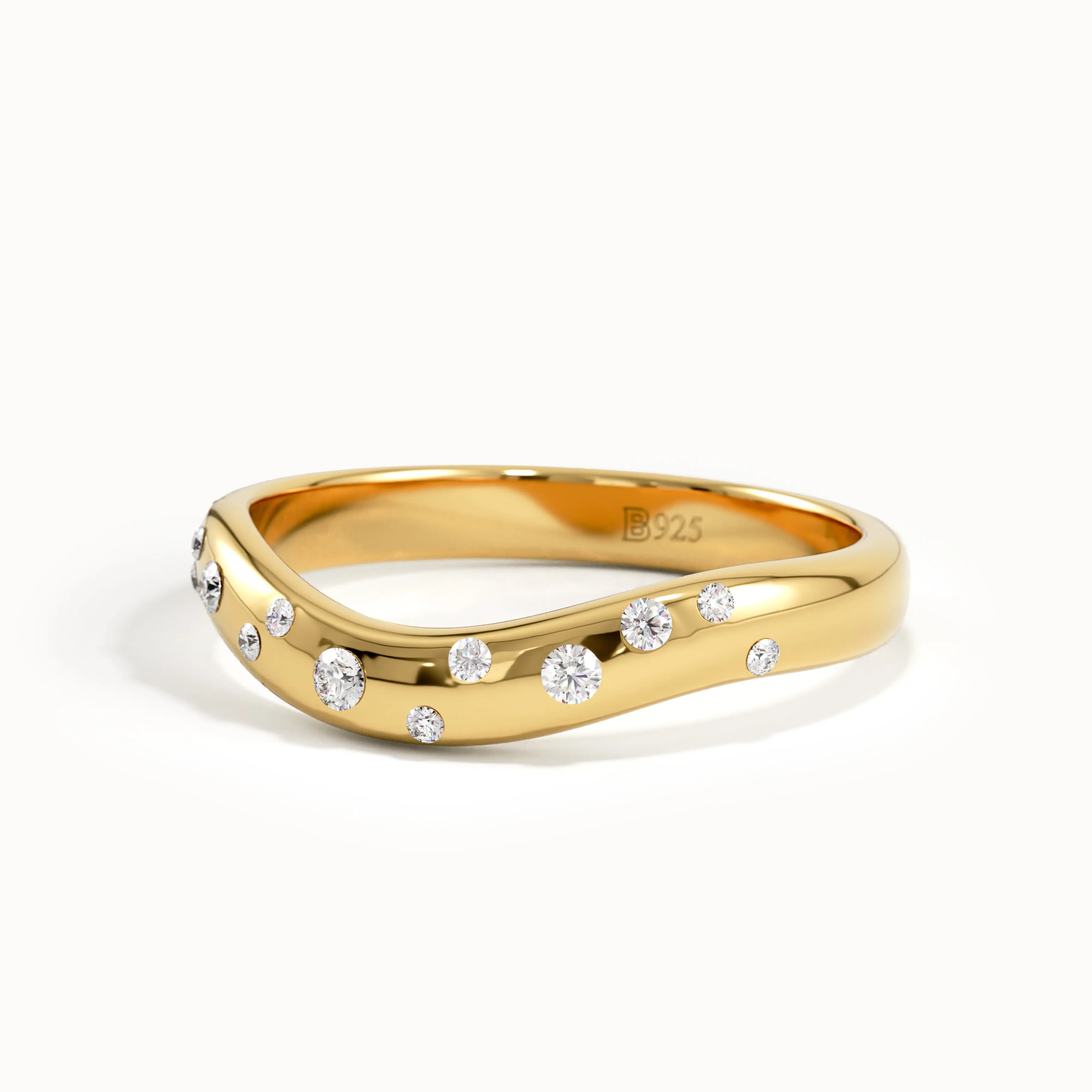Scattered Curve Wedding Ring My Store
