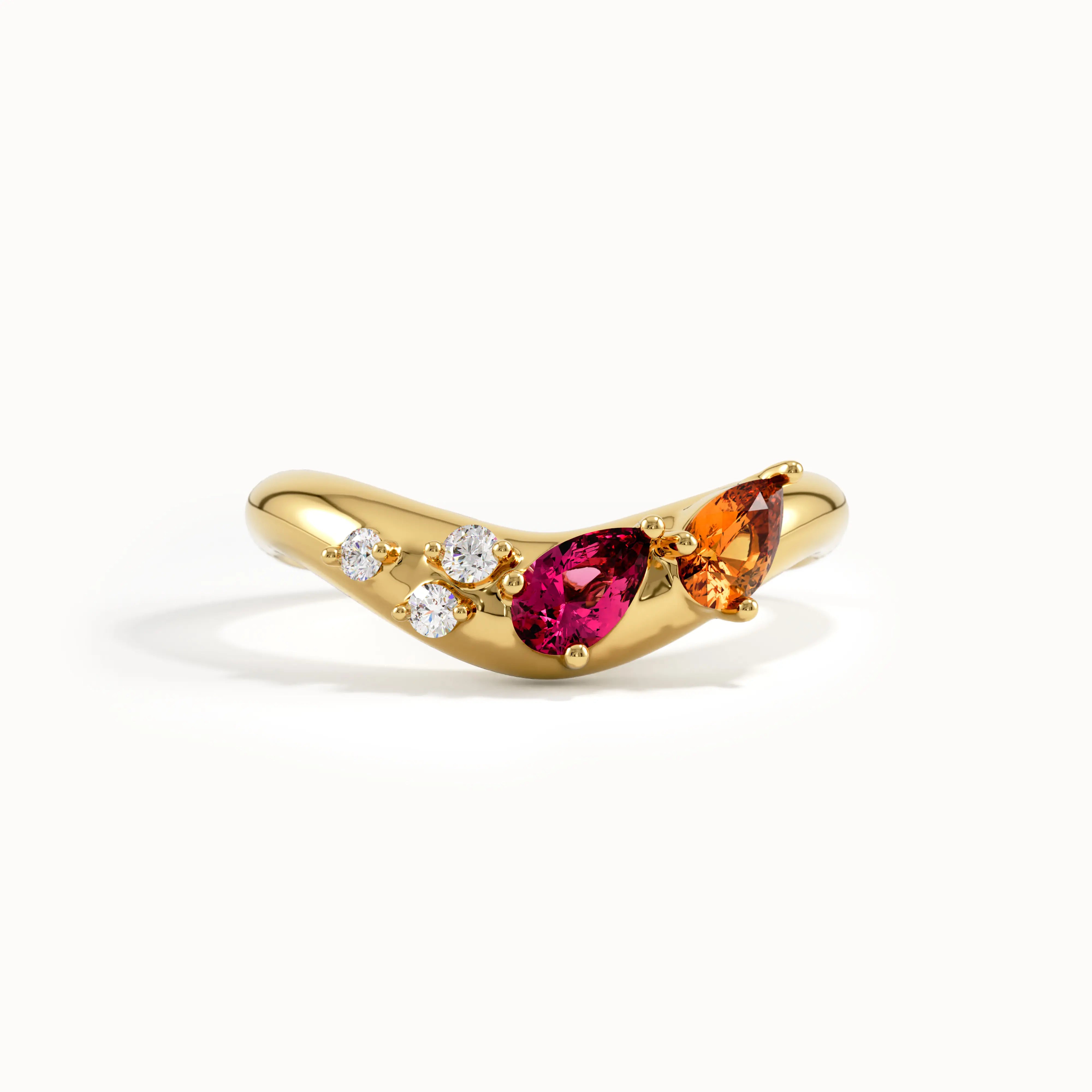 Pear Colorful Curve Ring My Store