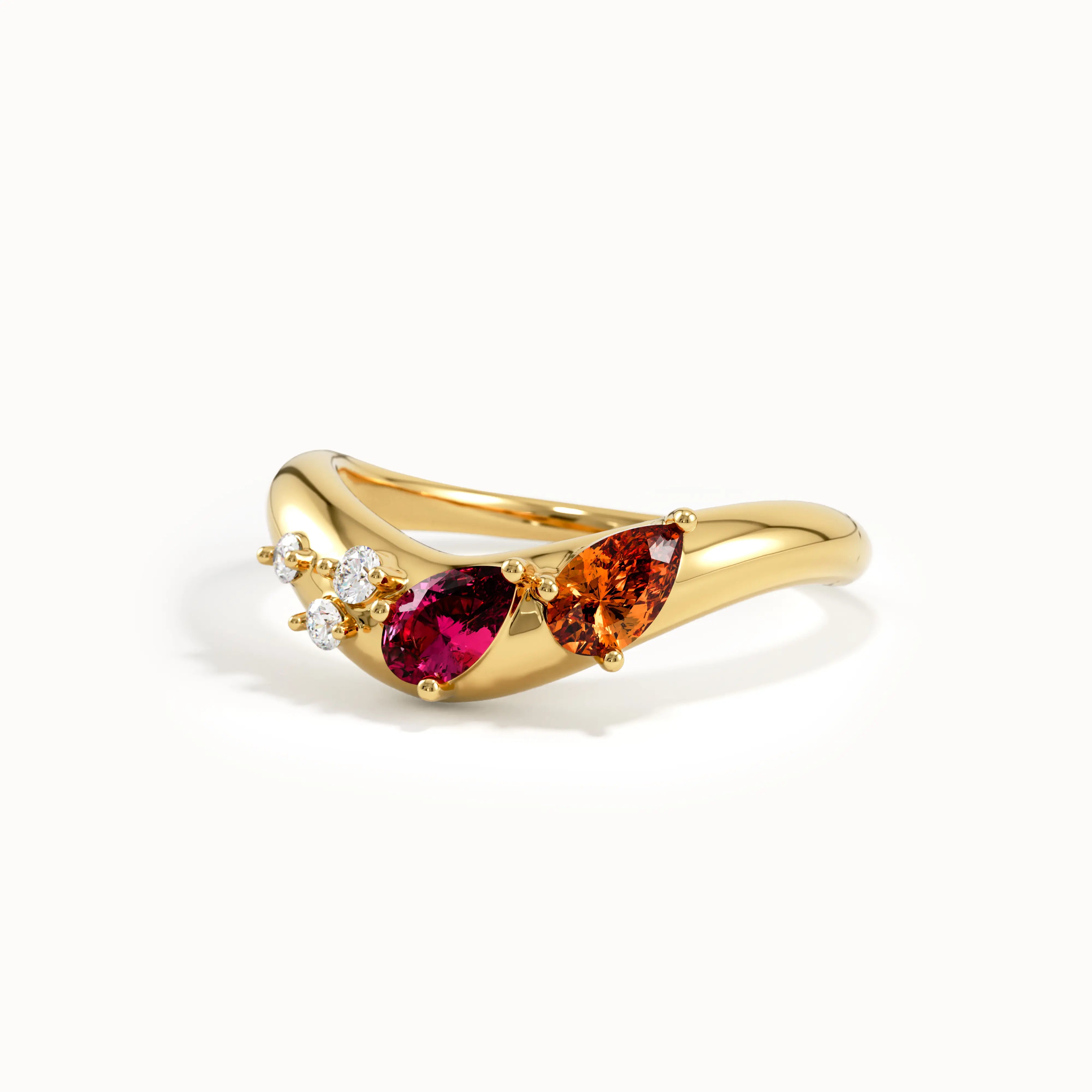 Pear Colorful Curve Ring My Store