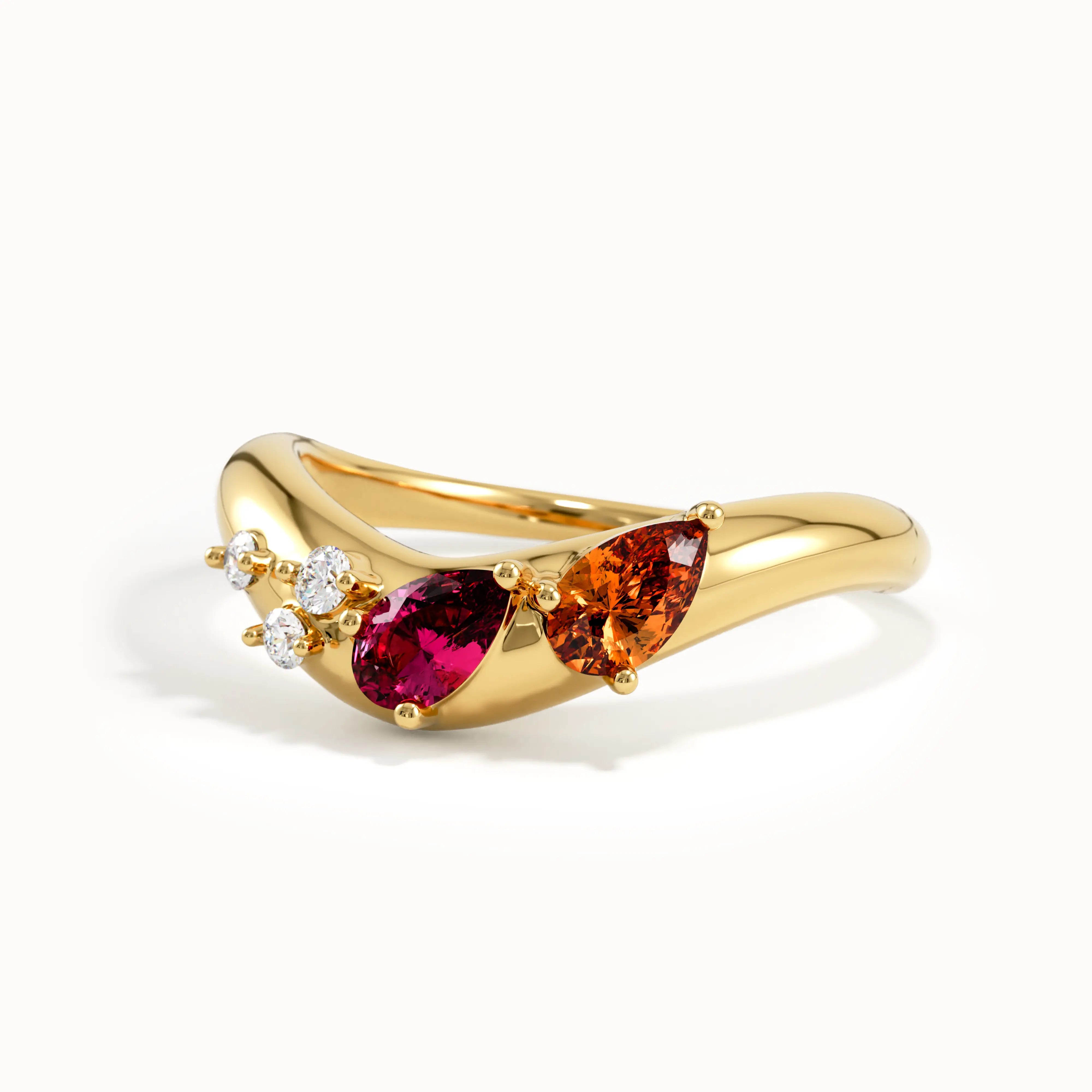 Pear Colorful Curve Ring My Store