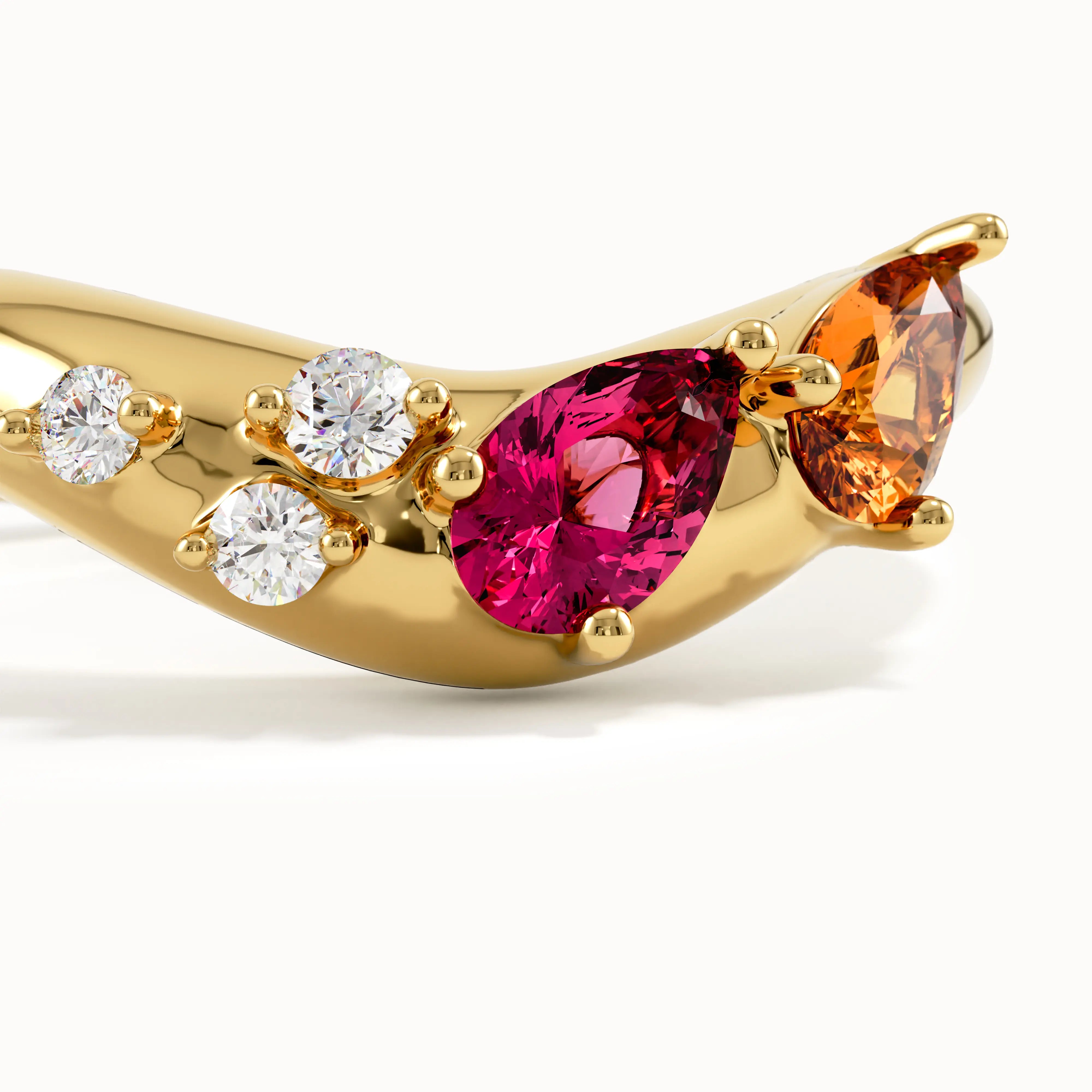 Pear Colorful Curve Ring My Store