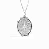 Oval Starburst Pendant Necklace - BRENNMORE 