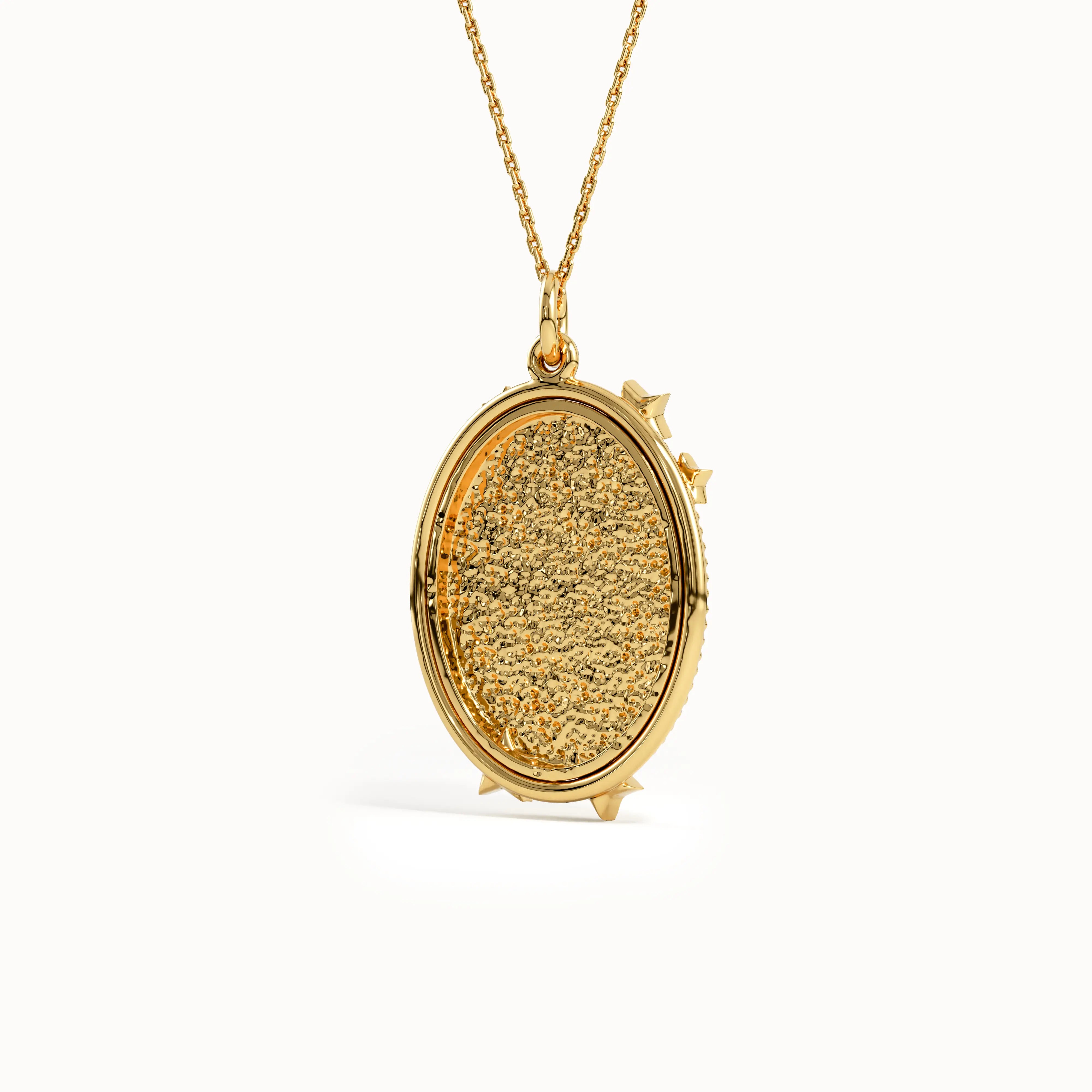 Oval Starburst Pendant Necklace - BRENNMORE 