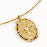 Oval Starburst Pendant Necklace - BRENNMORE 