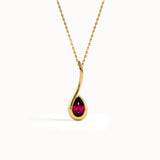 Pear Ruby Necklace for Women