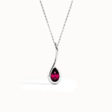 Pear Ruby Necklace for Women