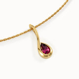 Pear Ruby Necklace for Women