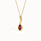 Pear Ruby Necklace for Women