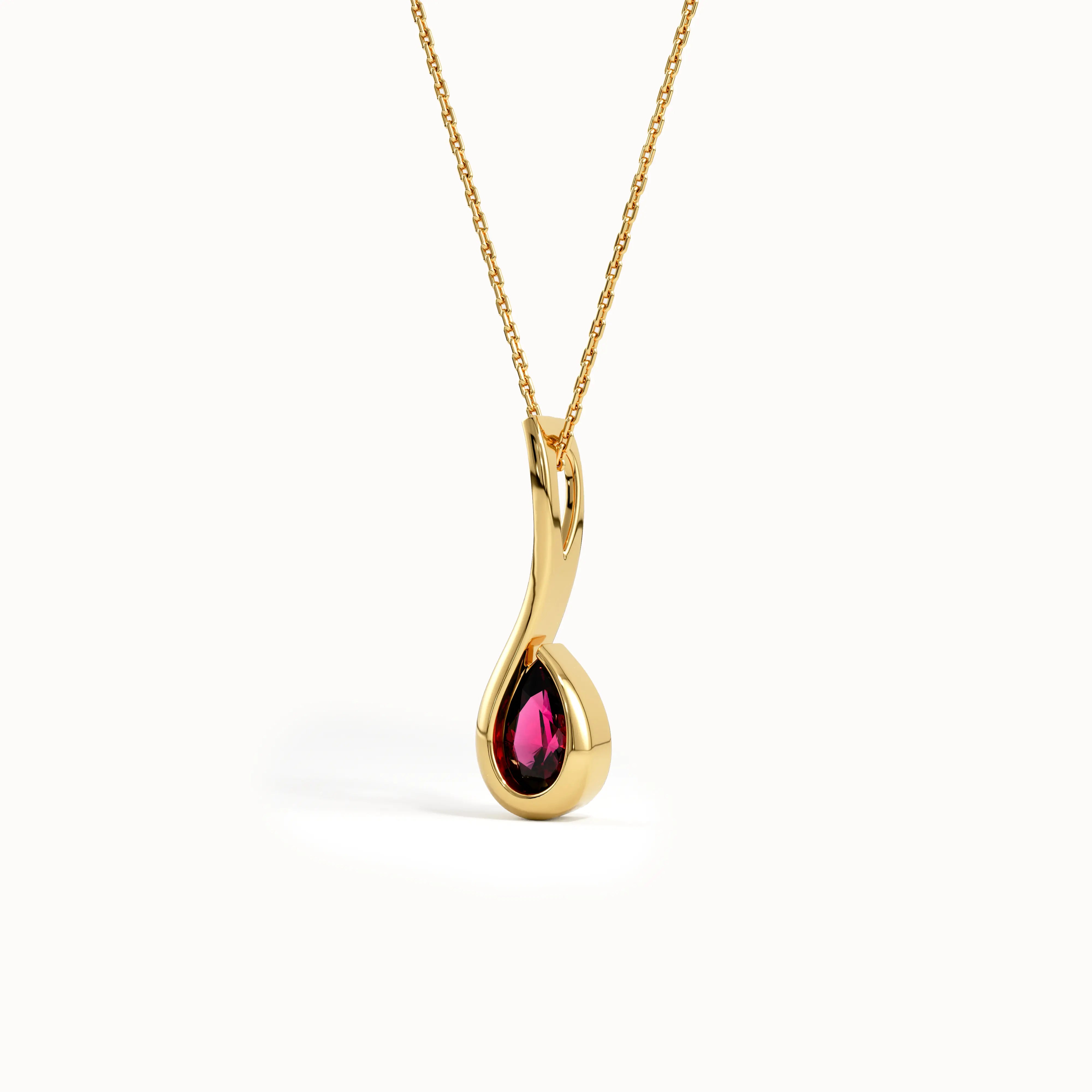 Pear Ruby Necklace for Women - BRENNMORE 