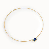 Blue Gemstone Cluster Necklace