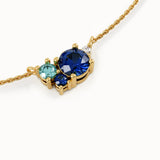 Blue Gemstone Cluster Necklace