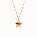 Pink Ruby Star Necklace - BRENNMORE 