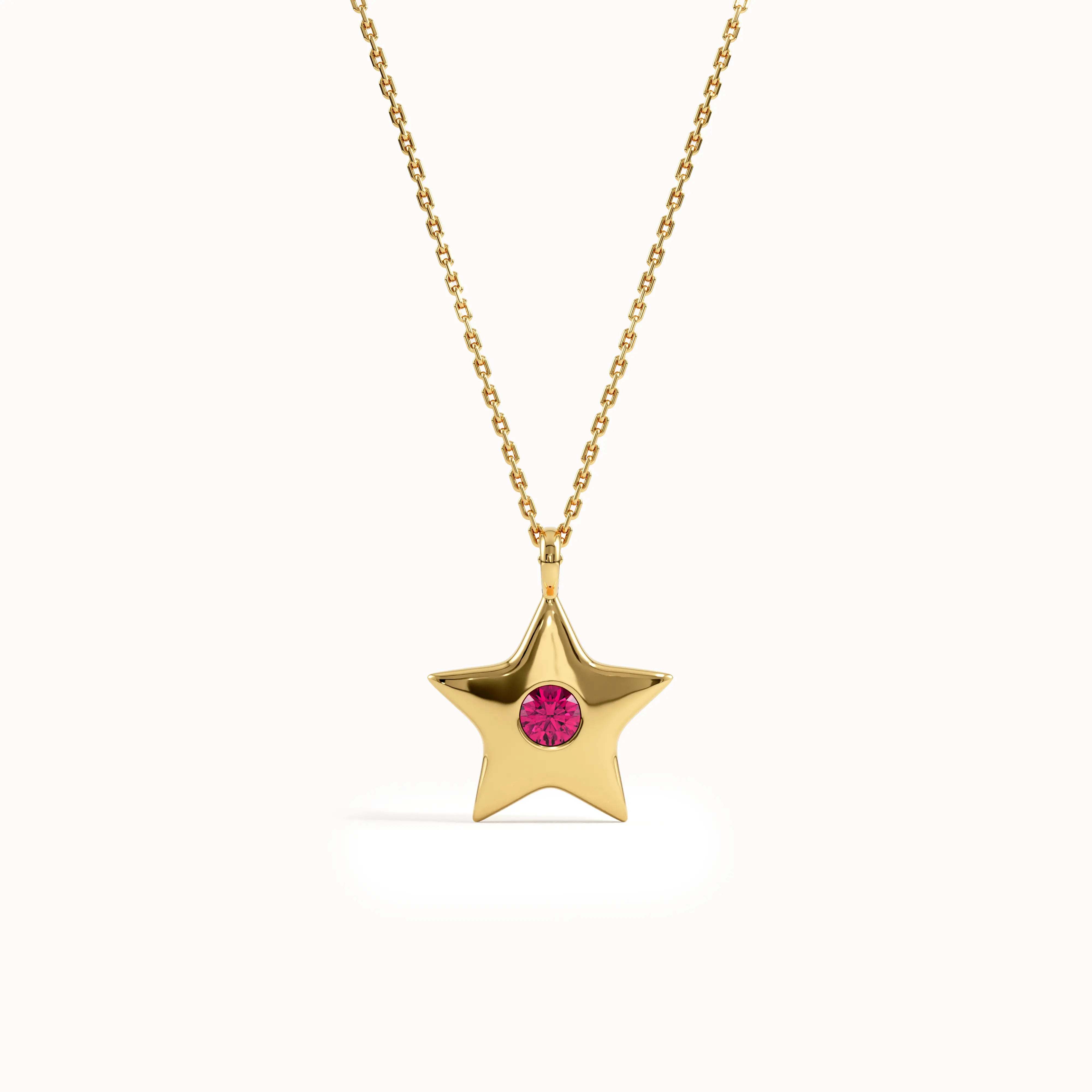 Pink Ruby Star Necklace - BRENNMORE 