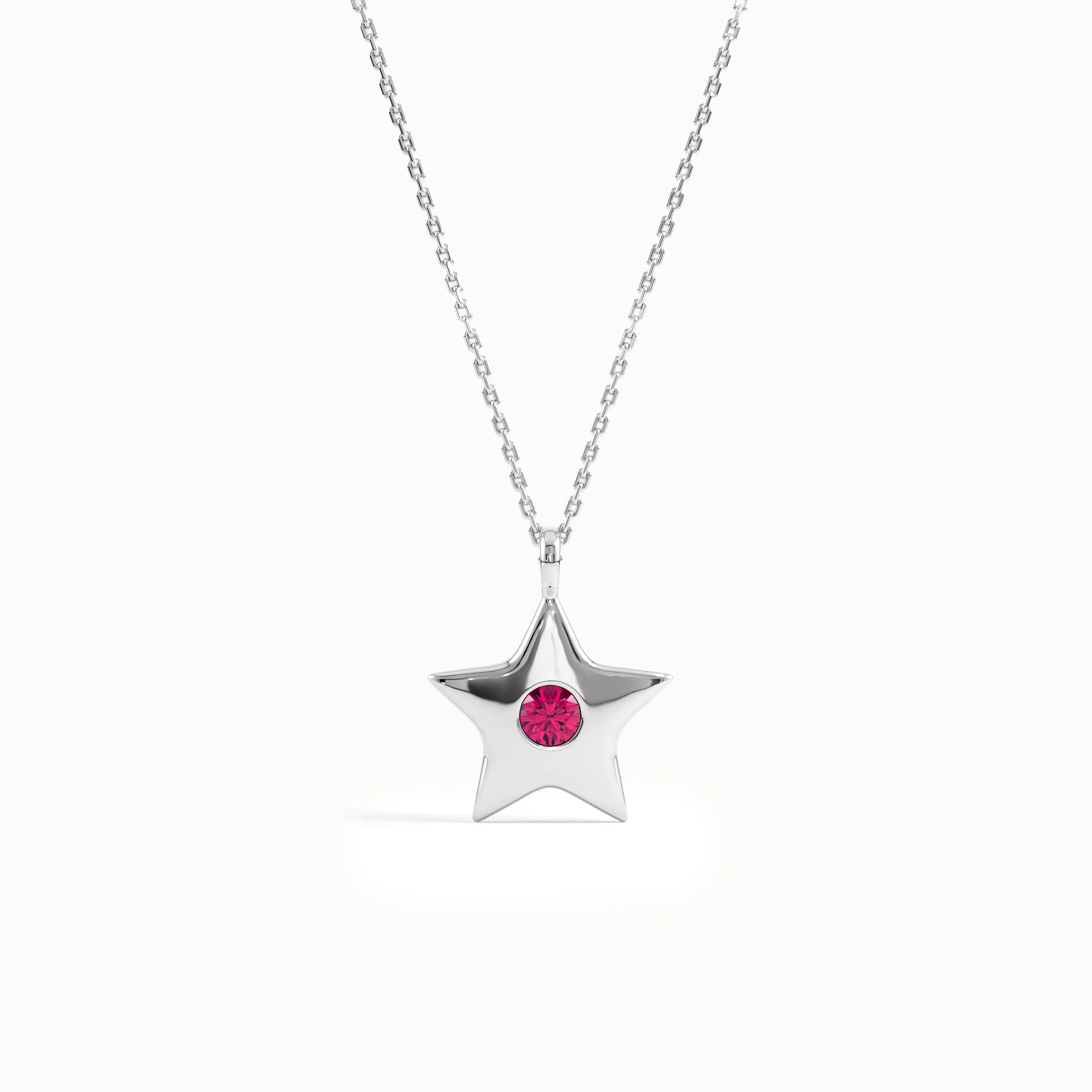 Pink Ruby Star Necklace - BRENNMORE 