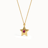 Pink Ruby Star Necklace - BRENNMORE 