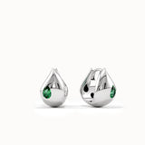 Dome Emerald Hoop Earring