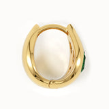Dome Emerald Hoop Earring