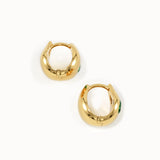 Dome Emerald Hoop Earring
