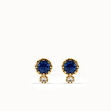 Sapphire Stud Earrings for Women - BRENNMORE 