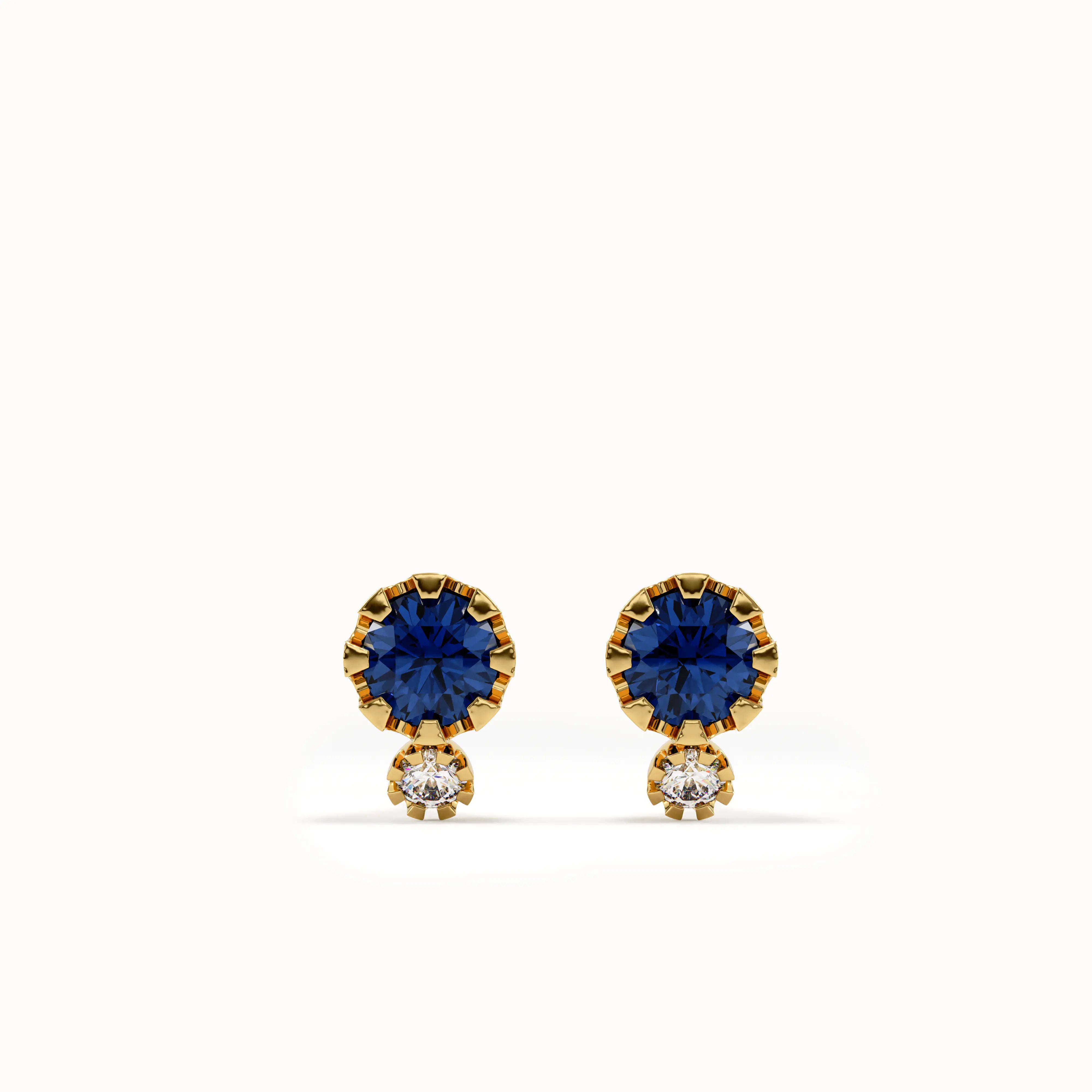Sapphire Stud Earrings for Women - BRENNMORE 