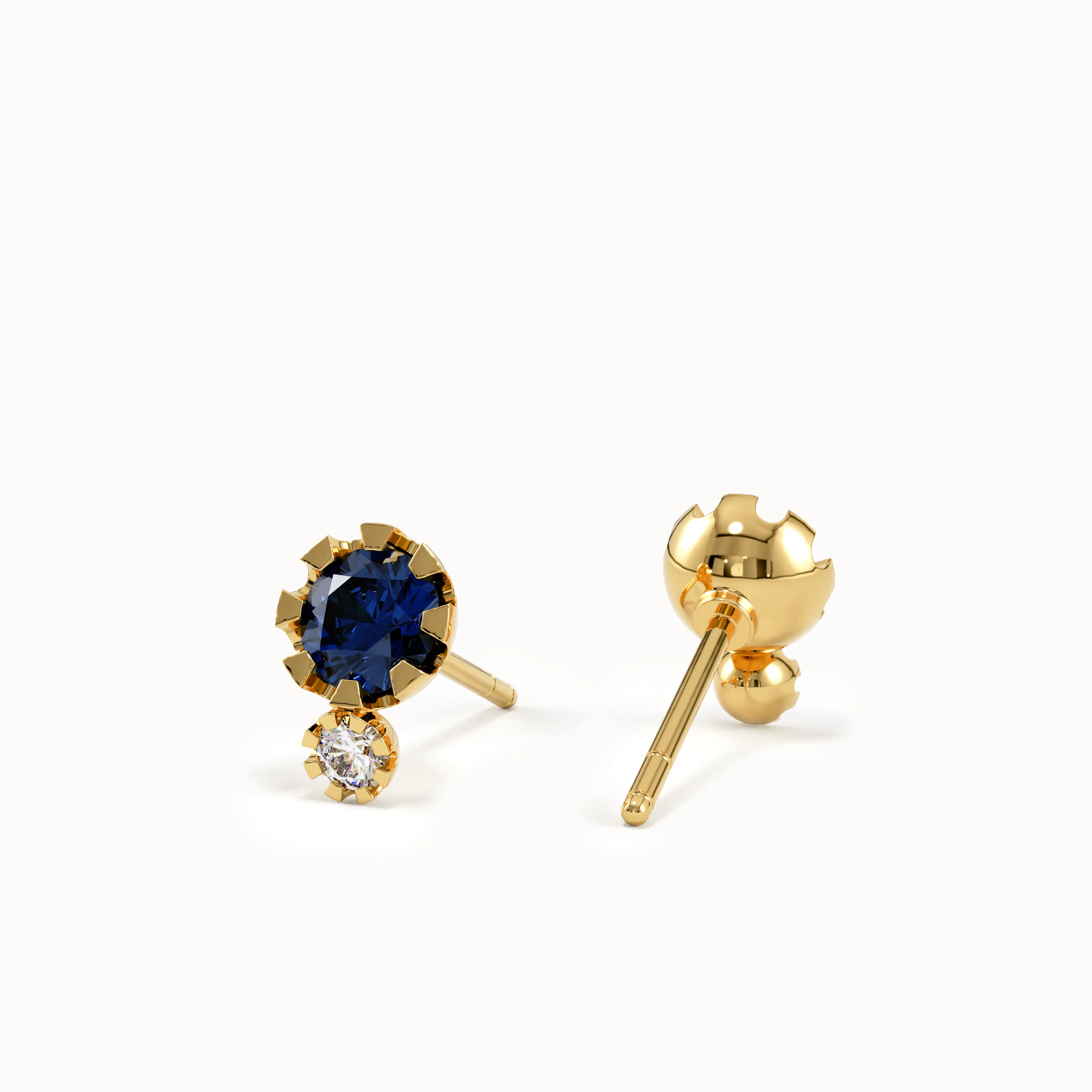 Sapphire Stud Earrings for Women - BRENNMORE 