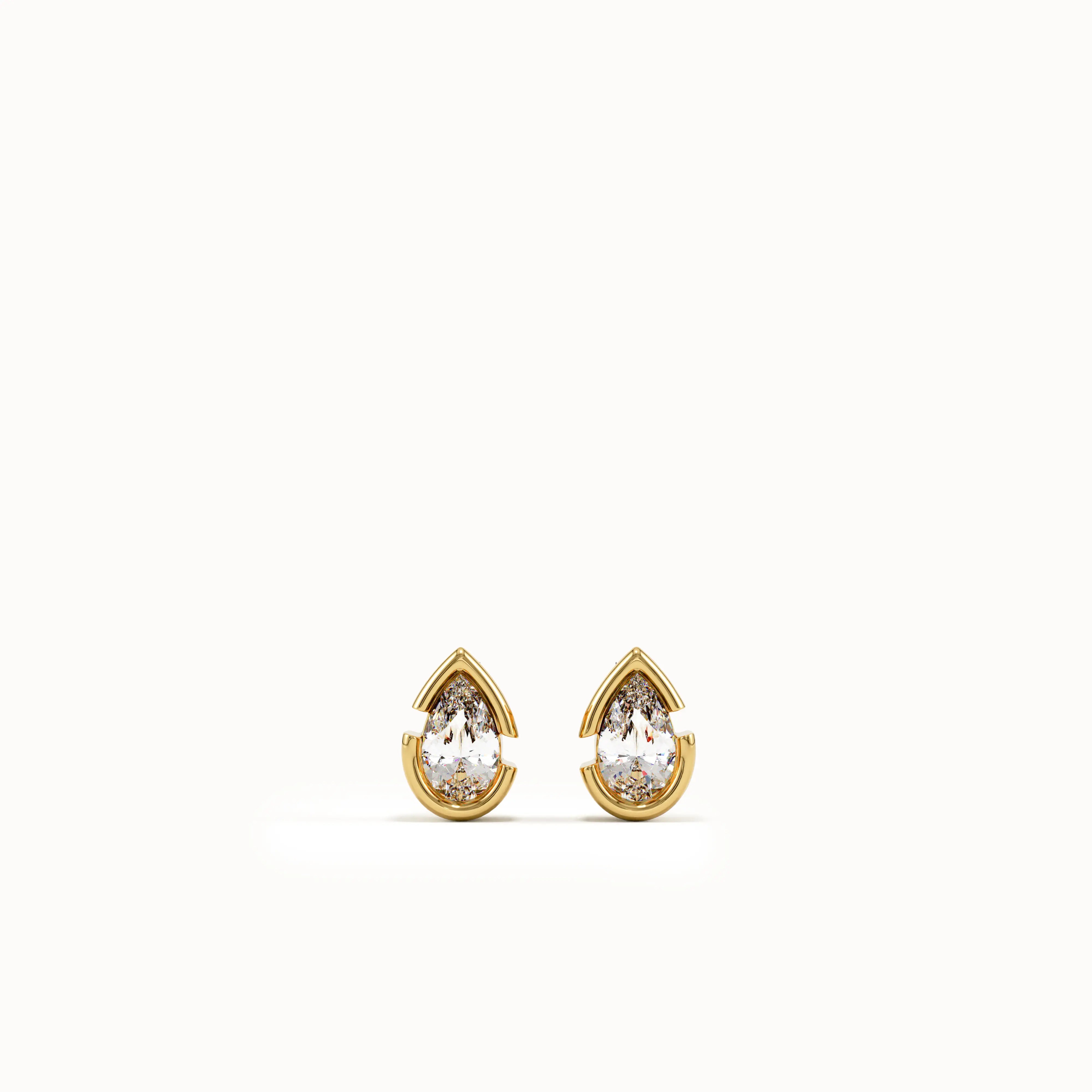Minimalist Pear Stud Earrings - BRENNMORE 
