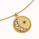 Mixed Cut Moon Vermeil Necklace