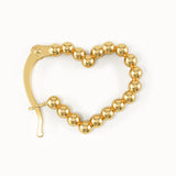 Beaded Heart Vermeil Hoop Earrings