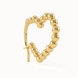 Beaded Heart Vermeil Hoop Earrings