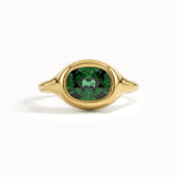 Emerald Oval Dome Ring