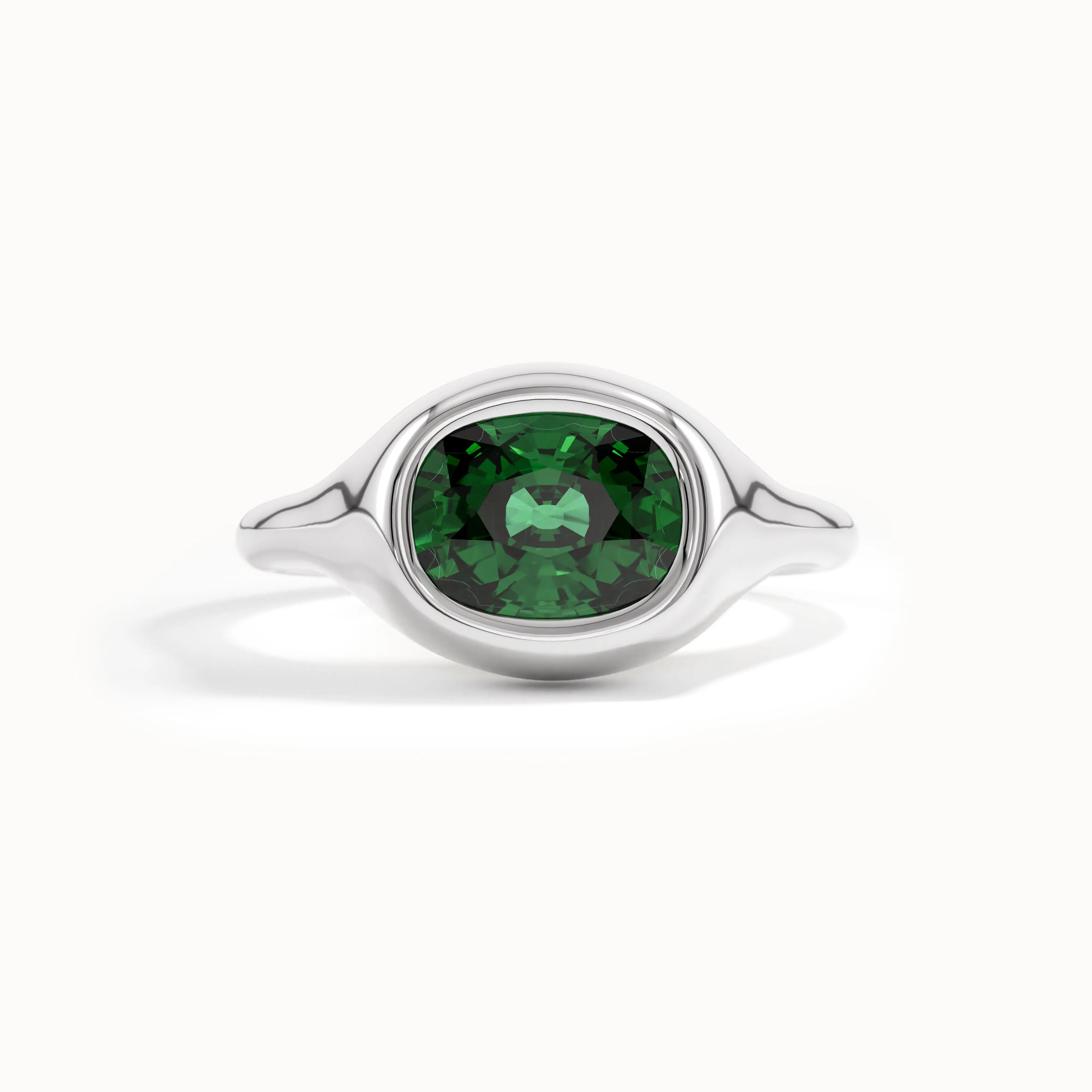 Emerald Oval Dome Ring
