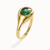 Emerald Oval Dome Ring