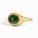 Emerald Oval Dome Ring