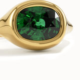 Emerald Oval Dome Ring
