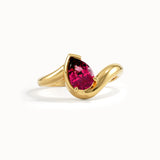 Solo Pear Ruby Wavy Ring