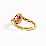 Solo Pear Ruby Wavy Ring