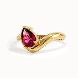 Solo Pear Ruby Wavy Ring