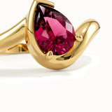Solo Pear Ruby Wavy Ring