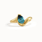 Solo Pear Topaz Wavy Ring