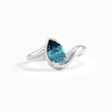 Solo Pear Topaz Wavy Ring