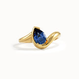 Solo Pear Sapphire Wavy Ring