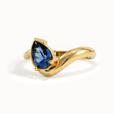 Solo Pear Sapphire Wavy Ring