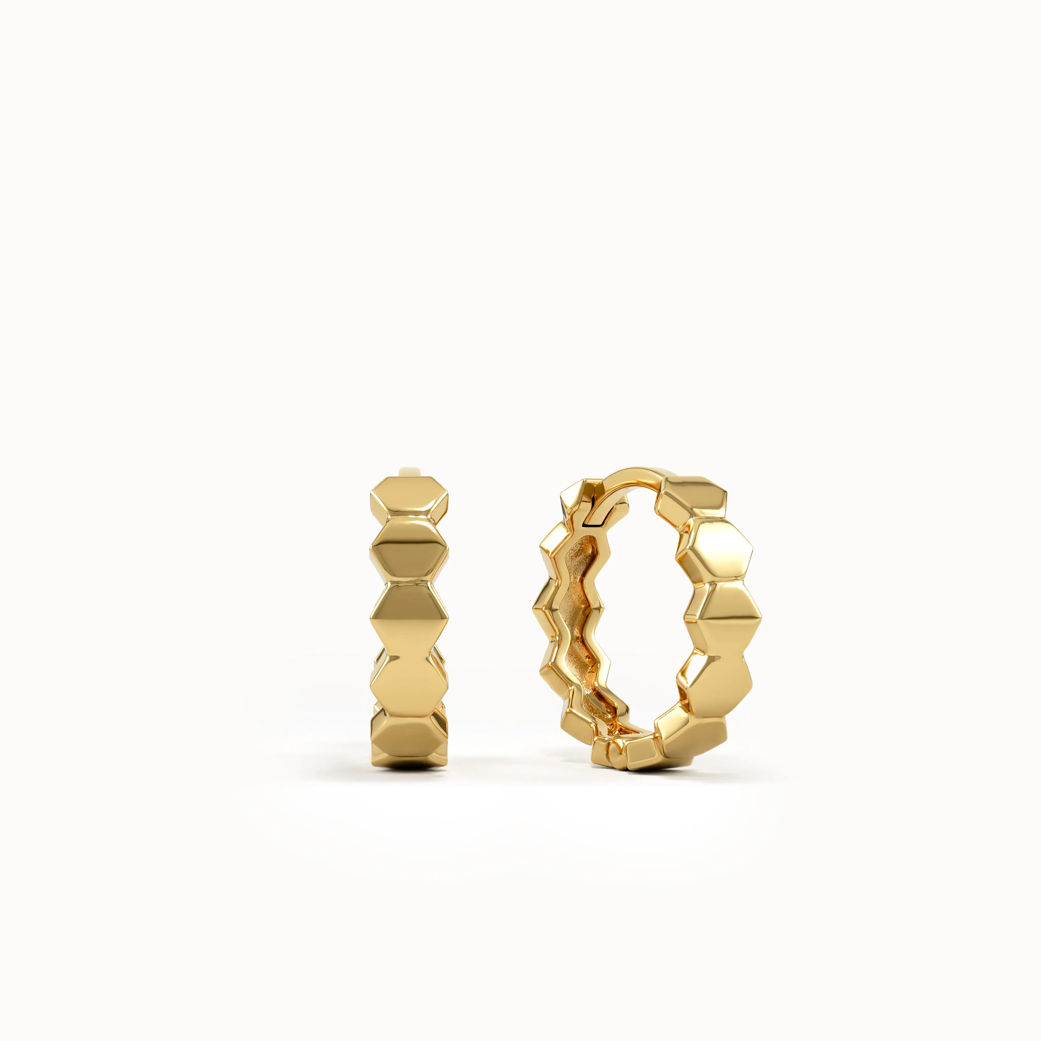 Hexagon Hoop Earrings - BRENNMORE