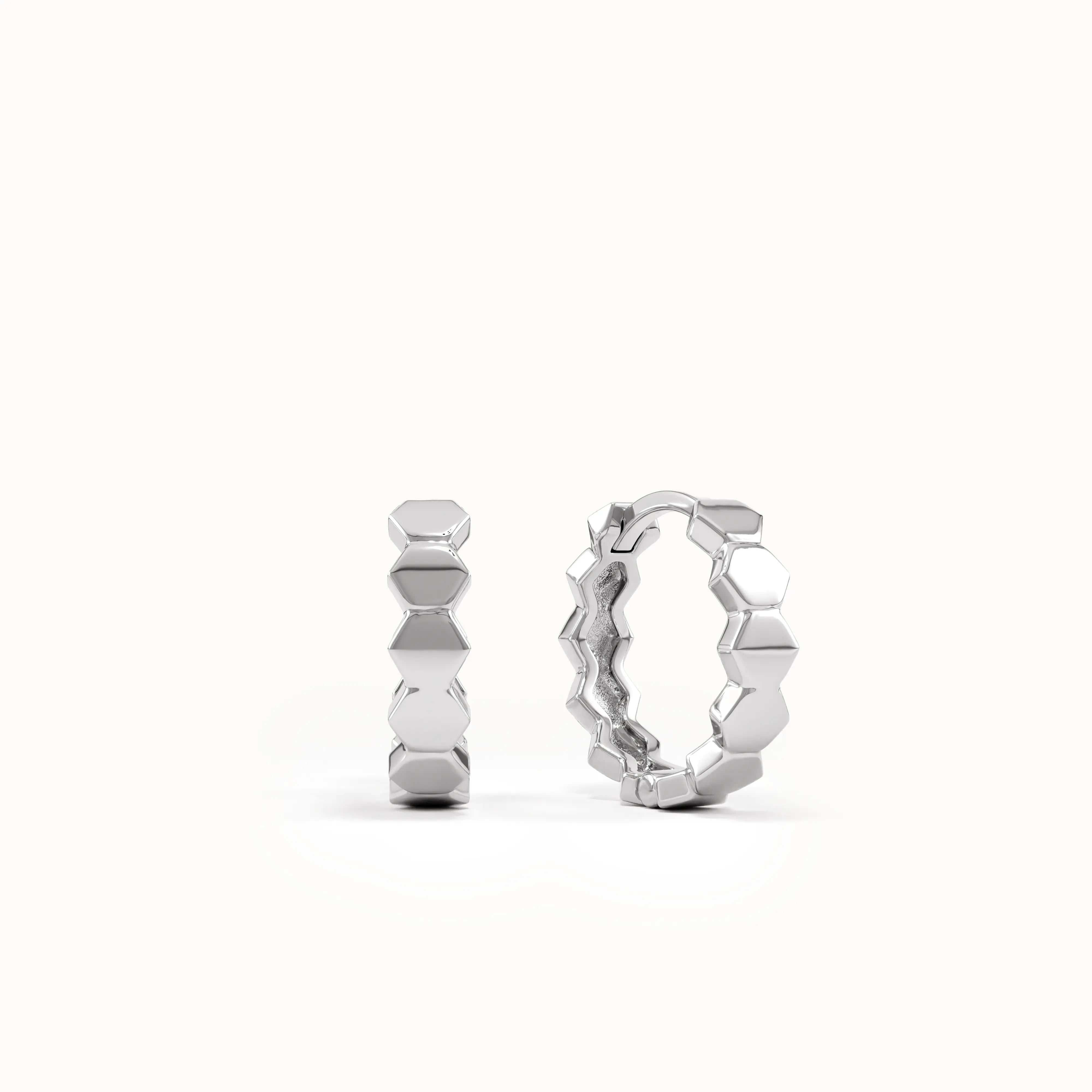 Hexagon Hoop Earrings - BRENNMORE