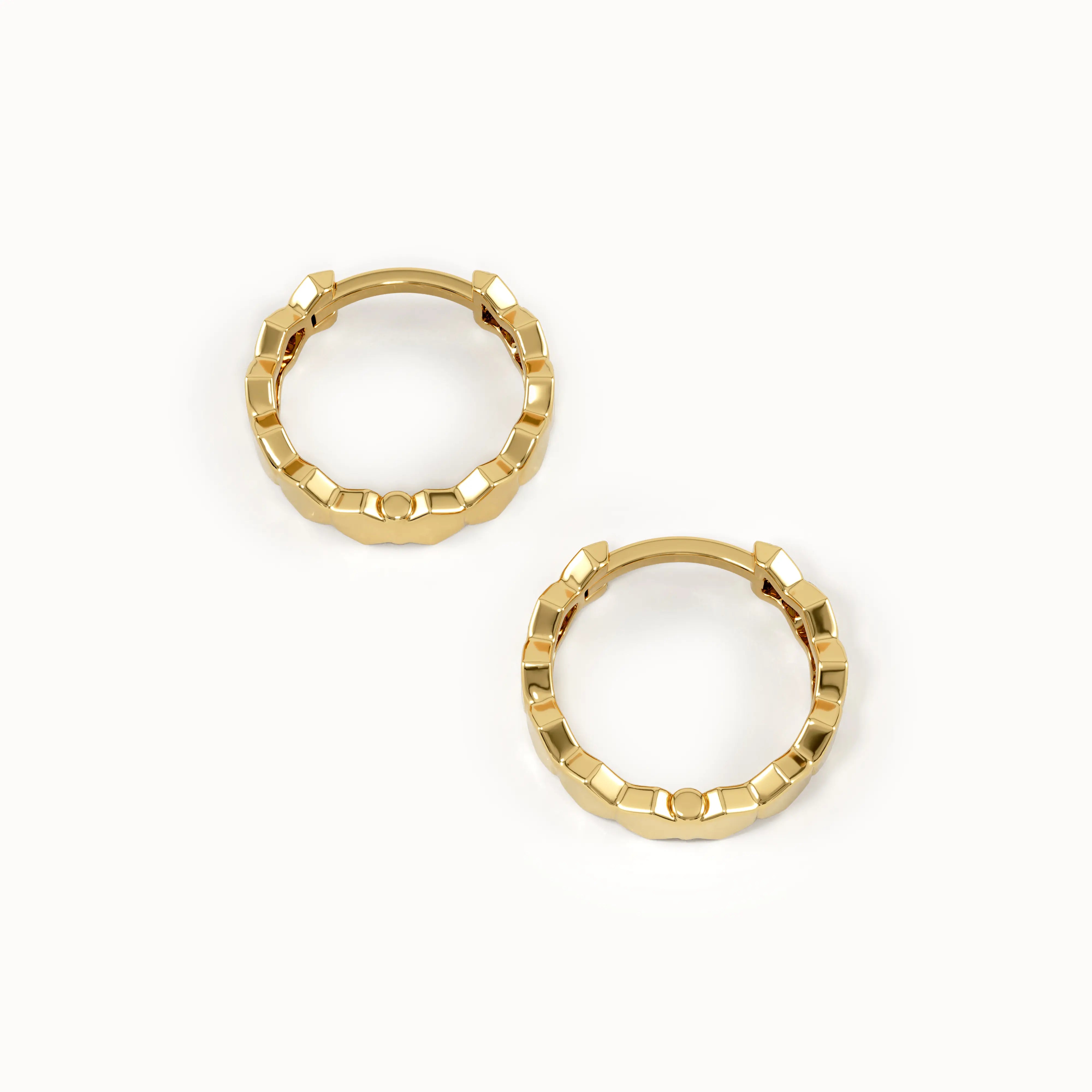 Hexagon Hoop Earrings - BRENNMORE