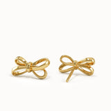 Simple Ribbon Studs in Gold