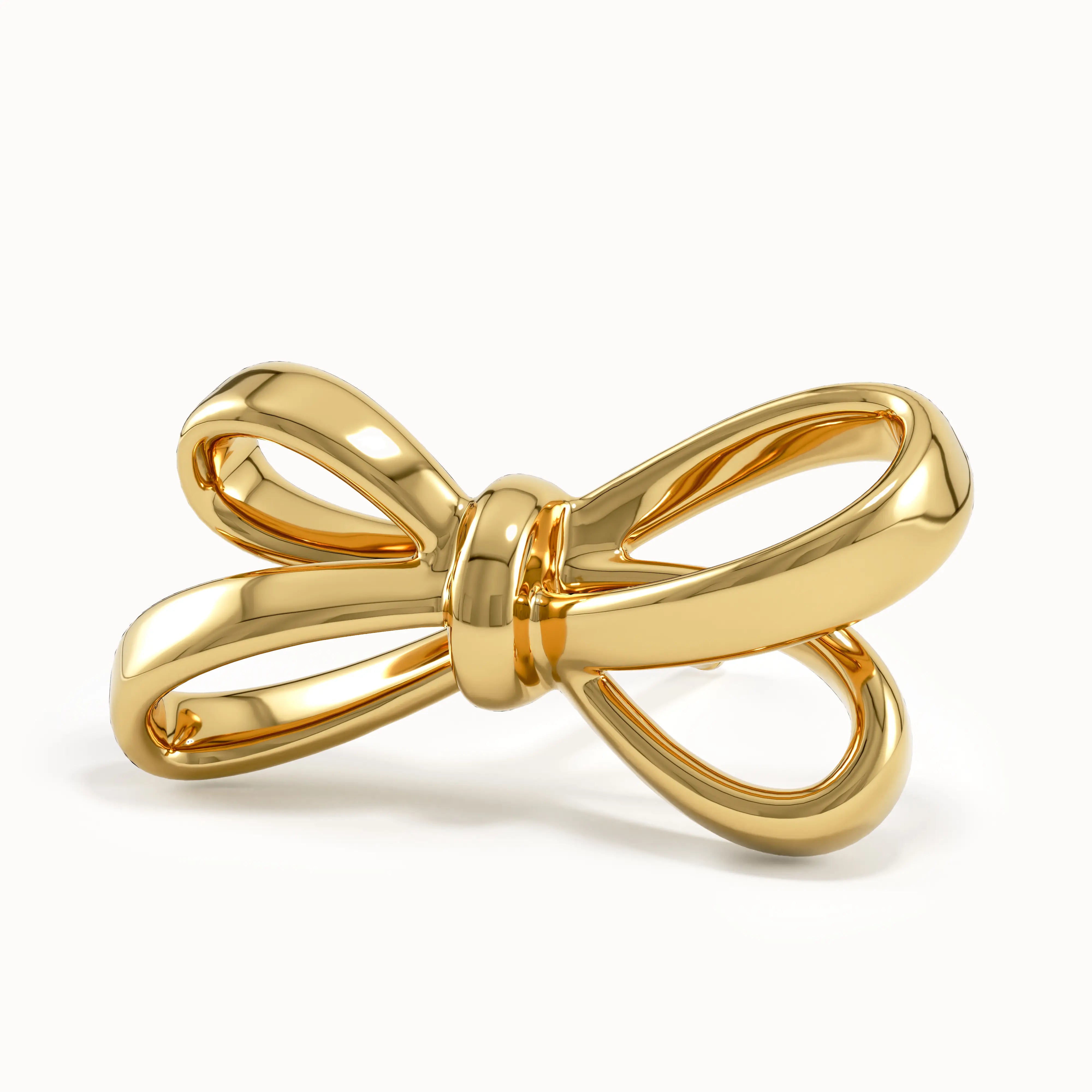 Simple Ribbon Studs in Gold - BRENNMORE
