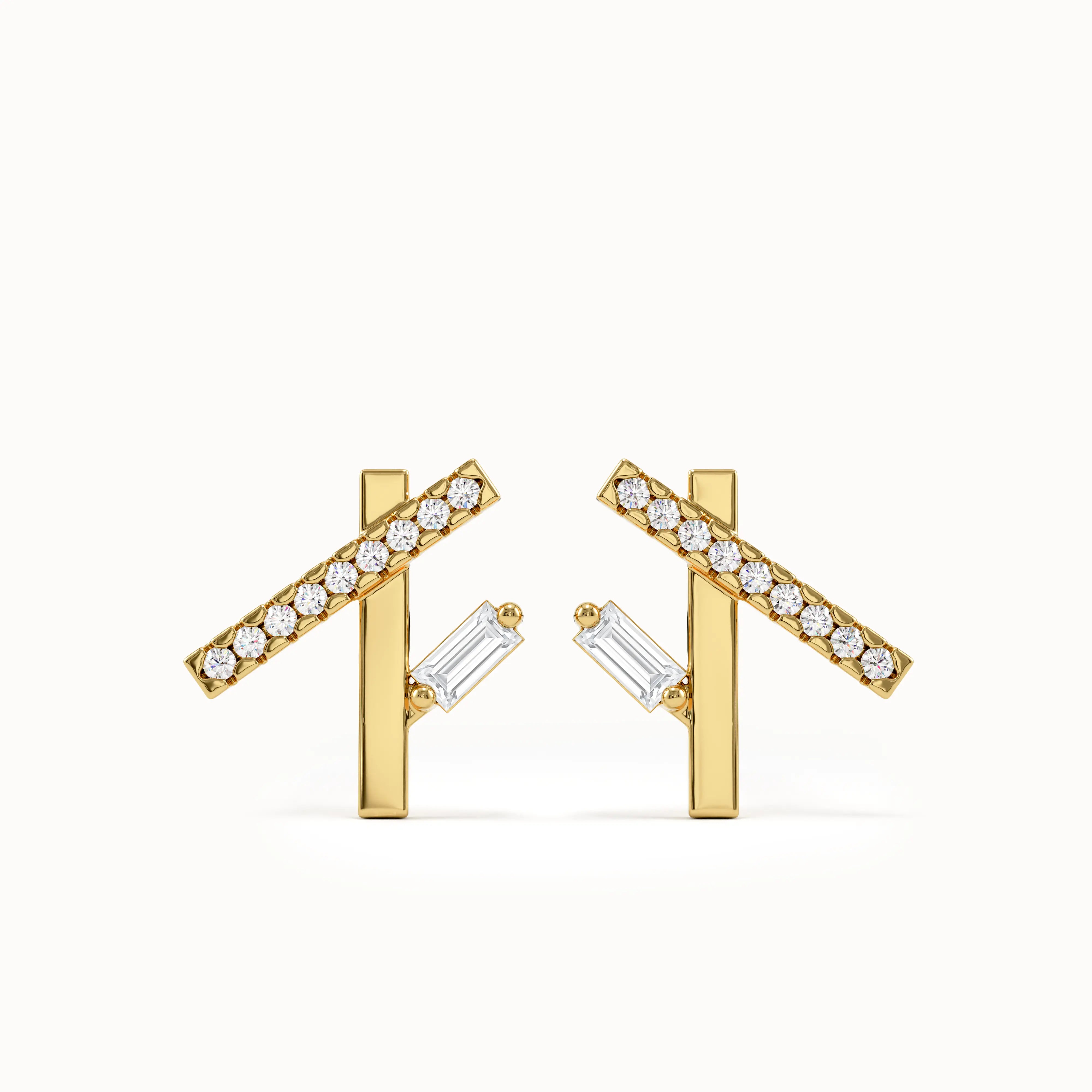 Line Studs in Gold My Store