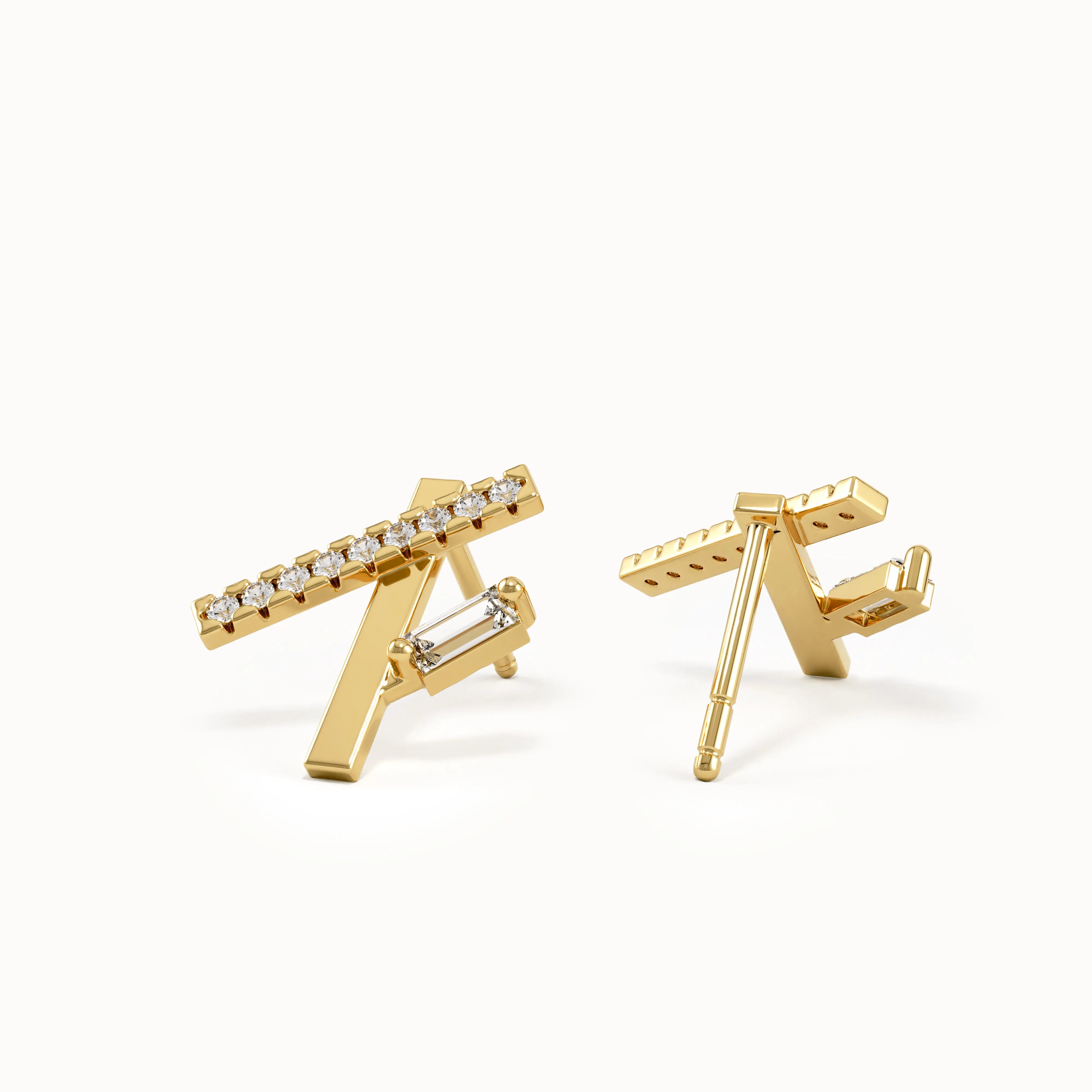Line Studs in Gold My Store