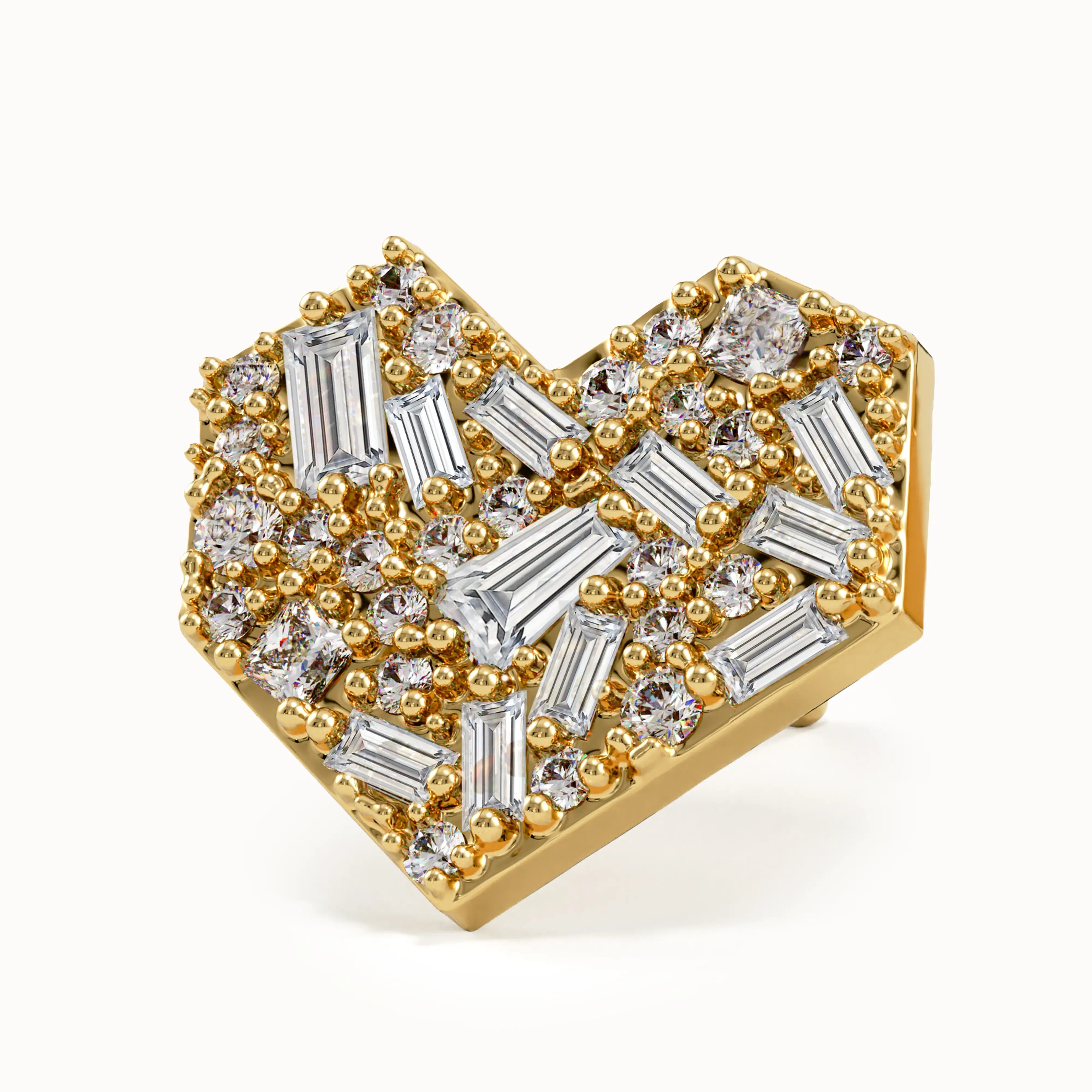 Mixed Cut Heart Studs - BRENNMORE